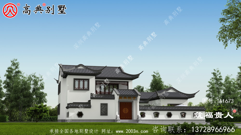 这座苏式园别墅,灰白色搭配效果非常优雅美丽大方,造价便宜