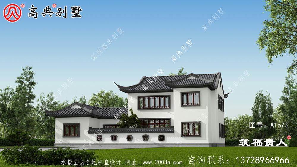 这座苏式园别墅,灰白色搭配效果非常优雅美丽大方,造价便宜