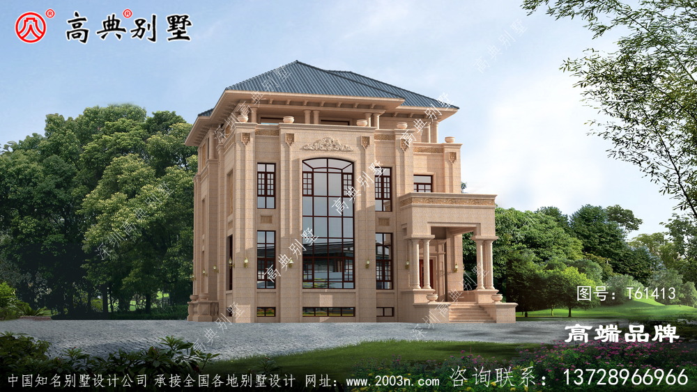 欧式石材设计瞬间提升了别墅整体的品位 。