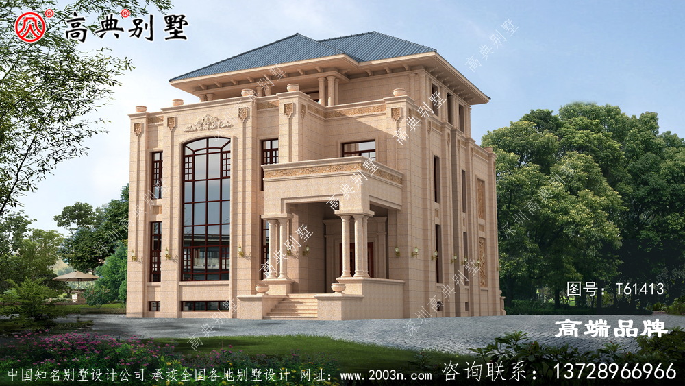 欧式石材设计瞬间提升了别墅整体的品位 。