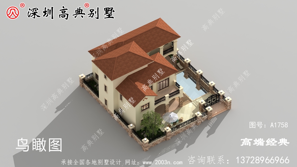 农村大气三层欧式别墅设计图,带效果图和图纸。