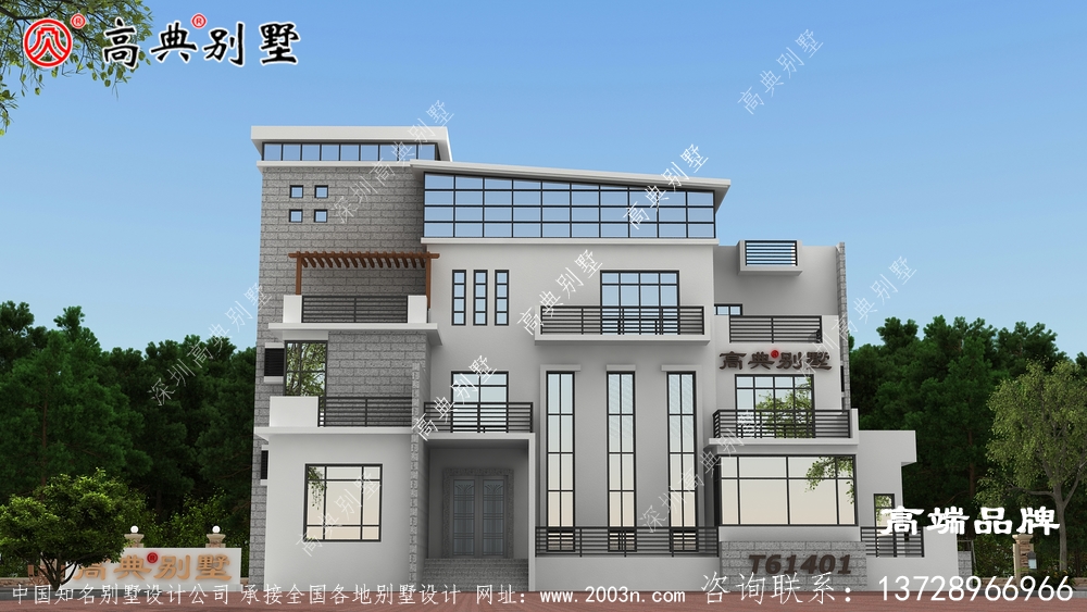 从上到下采用冷色调组合别墅更有立体感 从上到下采用冷色调组合别墅更有立体感