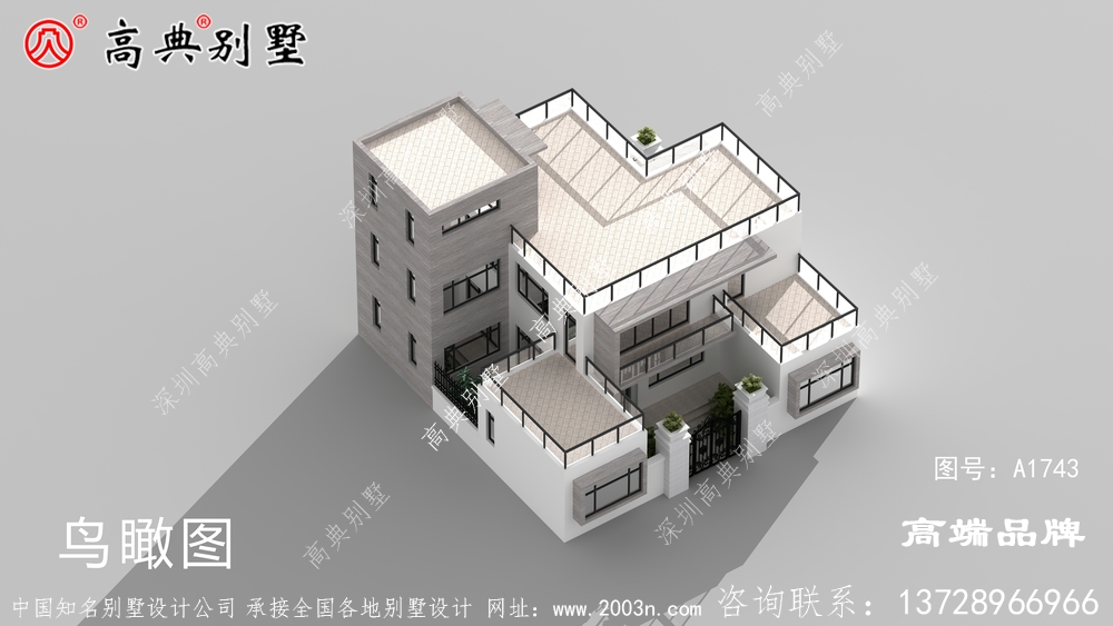 别墅外观清新美丽线条流畅,典型的现代风格