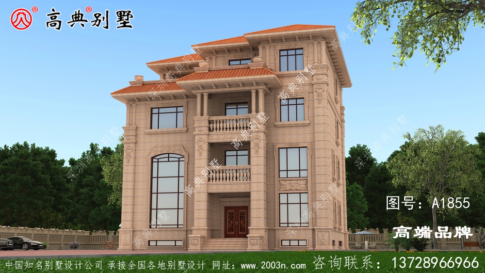 父母非常满意的豪华外墙石材四层别墅,天天乐呵呵